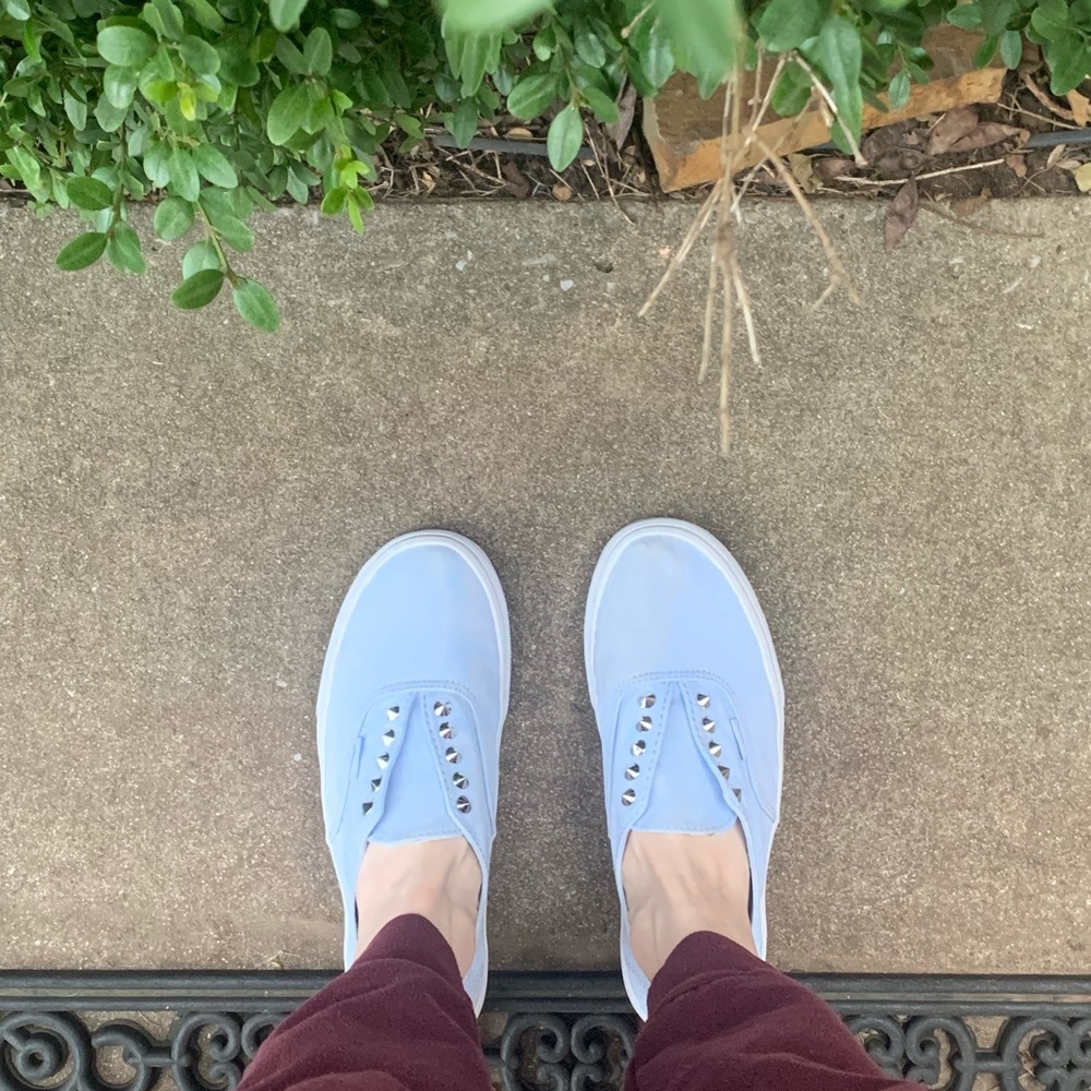 Blue slip on vans